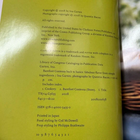 First Edition 2008 Barefoot Contessa Back to Basics Cookbook - Picture 2 of 9